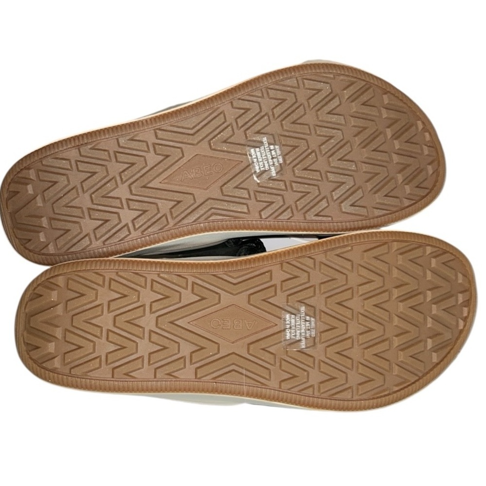 Abeo Jewel Black Nylon and Leather Adjustable Slides with Orthotic Insole Size 9 - Picture 8 of 11